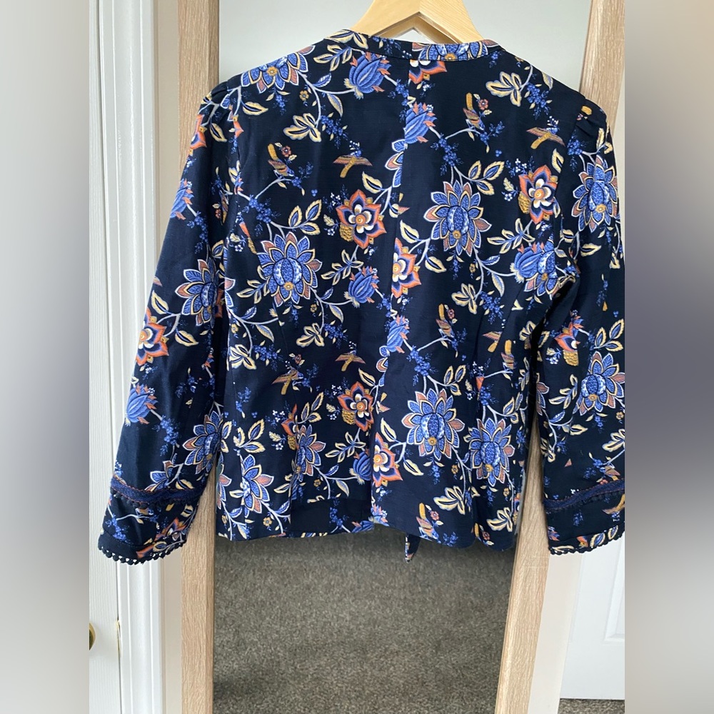 Loft Navy Embroidered Blazer